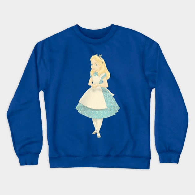 Word Portrait - Alice in Wonderland Crewneck Sweatshirt by RandomGoodness